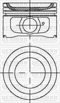 Фото автозапчасти поршень с кольцами і пальцем (размер отв. 83 / STD) CITROEN Berlingo 1.8 (4цл.) (XU7 JP K TR) YENMAK 31-03887-000 (фото 1)