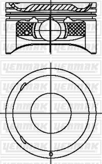 Фото автозапчасти поршень с кольцами і пальцем CHEVROLET Captiva 2.4 (4цл.) (87,50 /STD) (Z24XE, 2,4 L 140 PS DOCH 16 Valve) YENMAK 31-04232-000