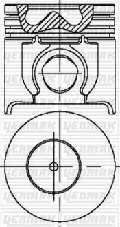 Фото автозапчасти поршень с кольцами і пальцем (размер отв. 93.67 / STD) FORD TRANSIT -00 (2.5 DI TC) YENMAK 31-04252-000