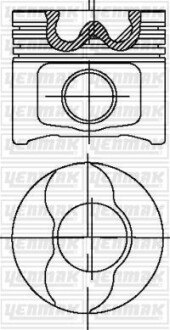 Фото автозапчастини поршень с кольцами і пальцем (размер отв. 82 / STD) Opel VECTRA C 1.9CDTi (4цл.) (AR 37101, 939 A1.000, M 724 MT 19.Z, M 724 RT 19 /…) YENMAK 31-04281-000