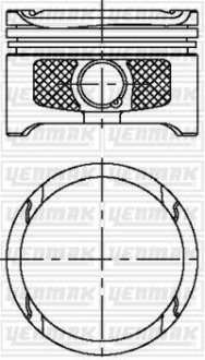 Фото автозапчасти поршень с кольцами і пальцем (размер отв. 76,51/STD) VW GOLF 1.6 16v (4цл.) (BCB) YENMAK 31-04315-000