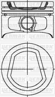 Фото автозапчастини поршень с кольцами і пальцем VW Polo 1.6i (размер отв. 76.51 / STD) (AEE-ALM) YENMAK 31-04321-000 (фото 1)