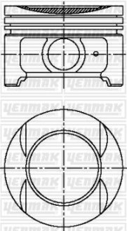 Фото автозапчасти поршень з кільцями і пальцем (размер отв. 83 / STD) CITROEN Xsantia/Xsara 1.8i, PEUGEOT 306/406 1,8і (XU7 JP 4, LFY) YENMAK 31-04924-000 (фото 1)