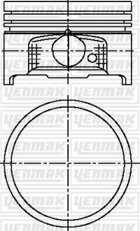 Фото автозапчасти поршень с кольцами і пальцем (размер отв. 72,00/STD) CITROEN Berlingo 1,1 96- (4ц.) (TU 1 JP) YENMAK 31-04927-000