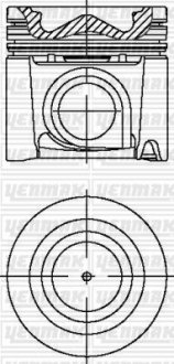 Фото автозапчасти поршень с кольцами і пальцем FIAT DUCATO 2.3 JTD 11- (размер отв. 88 / STD) (F1AE3481E) YENMAK 31-04979-000