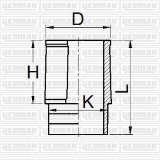 Фото автозапчастини гильза цилиндра (размер отв. 83 / STD) CITROEN Berlingo 1.8 (4цл.) (205-309-405B) YENMAK 51-05881-000