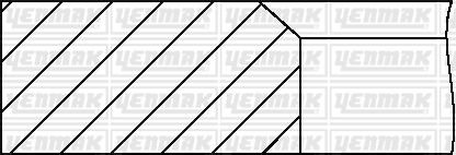 Комплект поршневих кілець FIAT DOBLO 1.4 05- (72.00/STD) (1.0/1.2/2.0) YENMAK 91-09263-000 (фото 1)