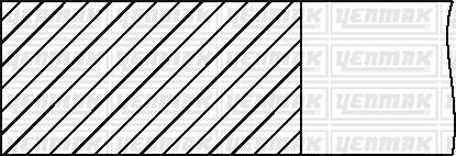 Комплект поршневих кілець FIAT DOBLO 1.3JTD 04- (70,20/+0.60) (2,0/1,5/2,0) YENMAK 91-09282-060 (фото 1)