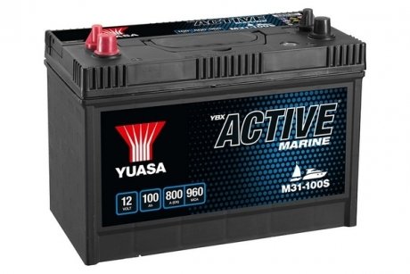 Фото автозапчастини акумулятор 12V 100Ah/800A Active Marine Start (L+ стандартний полюс + різьба) 330x173x240 B00 (силовий) YUASA M31-100S