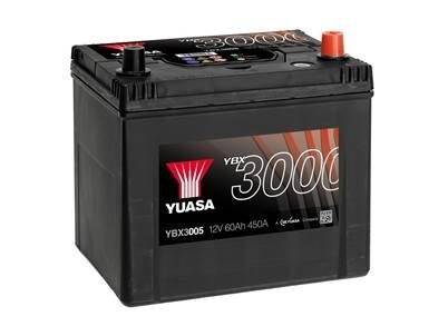 Аккумулятор 12В 60Ач/500А YBX3000 SMF (P+ стандарт) 232x173x225 B00 (стартер) YUASA YBX3005
