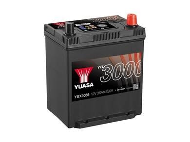 Аккумулятор 12V 36Ah/330A YBX3000 SMF (стандарт P+) 187x135x227 B00 (стартер) YUASA YBX3056