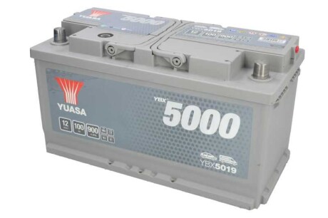 Фото автозапчасти аккумулятор 12V 100Ah/900A YBX5000 Silver High Performance SMF (стандарт P+) 353x175x190 B13 (стартер) YUASA YBX5019