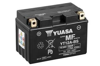 МОТО 12V 10Ah MF VRLA Battery (сухозаряжений) Пусковий струм 175 (EN) Габарити 150х87х105.Полярність +/- YUASA YT12A-BS