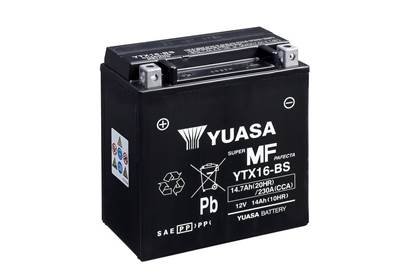 Фото автозапчасти мото 12v 14,7ah mf vrla battery (сухозаряжений) YUASA YTX16-BS