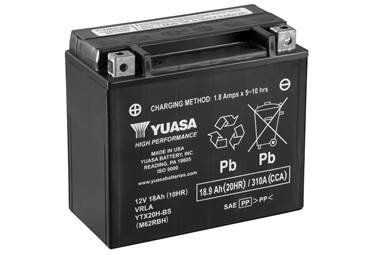 МОТО 12V 18,9Ah High Performance MF VRLA Battery AGM (сухозаряжений) YUASA YTX20H-BS