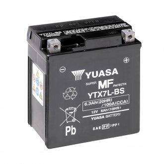 МОТО 12V 6Ah MF VRLA Battery AGM (сухозаряжений) Пусковий струм 100 (EN) Габарити 115х72х132. Полярність:-/+
Необслуговуваний акумулятор. Технологія AGM (нерухомий електроліт). Покращена пускова потужність.Збільшений термін служби.В YUASA YTX7L-BS