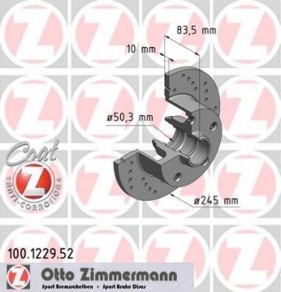 Гальмівний диск ZIMMERMANN 100122952