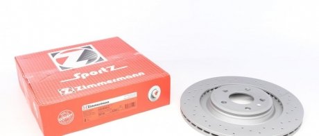 Диск тормозной (задний) Audi A4/A5 08-17/Q5 08- (330х22) (с покрытием) (с отверстиями) (вент.) ZIMMERMANN 100.3334.52 (фото 1)