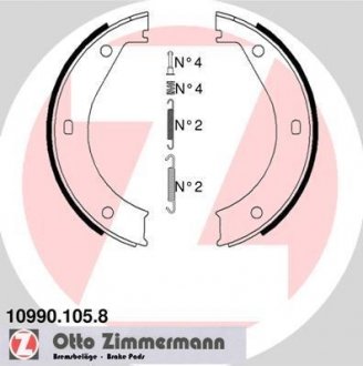 Фото автозапчастини гальмівні колодки ручного гальма ZIMMERMANN 10990.105.8