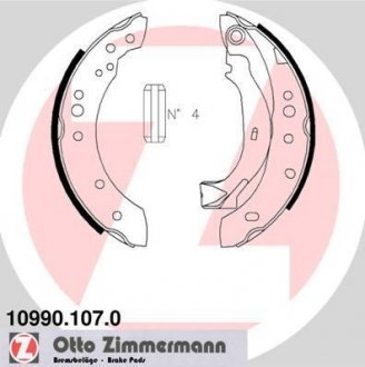 Комплект тормозных колодок. ZIMMERMANN 10990.107.0