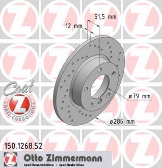Тормозной диск ZIMMERMANN 150.1268.52