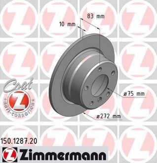 Гальмівний диск ZIMMERMANN 150.1287.20 (фото 1)