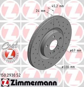 Тормозной диск ZIMMERMANN 150.2930.52