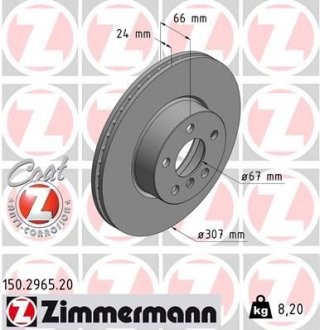Гальмiвнi диски переднi ZIMMERMANN 150296520