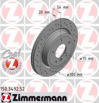 Тормозной диск ZIMMERMANN 150.3492.52