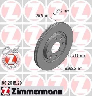 Тормозной диск ZIMMERMANN 180.2018.20 (фото 1)