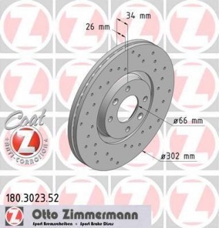 Тормозной диск ZIMMERMANN 180.3023.52