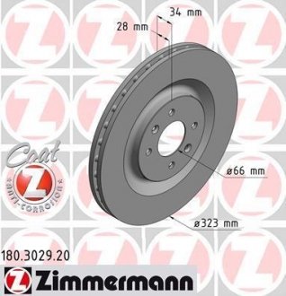Тормозной диск ZIMMERMANN 180.3029.20