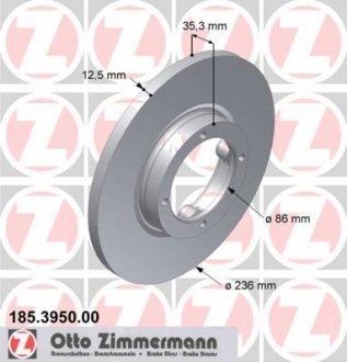 Фото автозапчасти тормозной диск ZIMMERMANN 185.3950.00