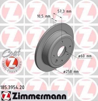 Тормозной диск ZIMMERMANN 185.3954.20 (фото 1)