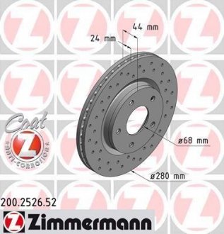 Тормозной диск ZIMMERMANN 200.2526.52 (фото 1)