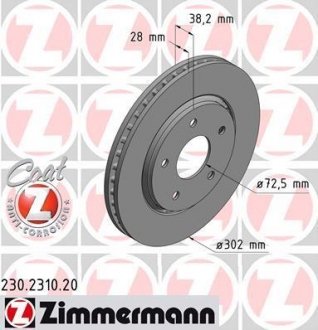 Тормозной диск ZIMMERMANN 230.2310.20