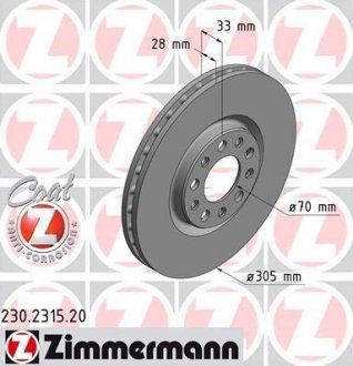 Тормозной диск ZIMMERMANN 230.2315.20 (фото 1)