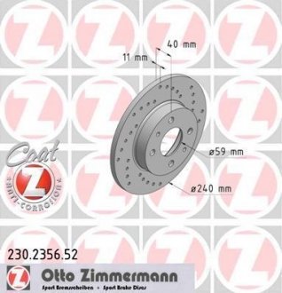 Тормозной диск ZIMMERMANN 230.2356.52 (фото 1)
