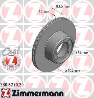 Фото автозапчасти тормозной диск ZIMMERMANN 230.6270.20