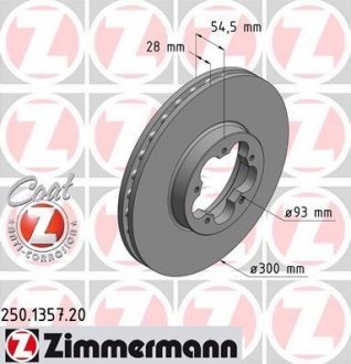 Тормозной диск ZIMMERMANN 250.1357.20 (фото 1)