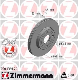 Гальмiвнi диски переднi ZIMMERMANN 250139120 (фото 1)