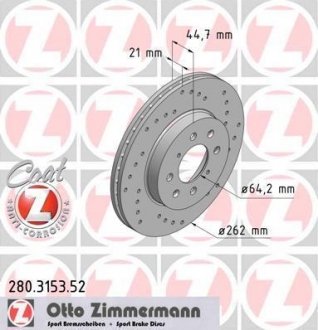 Тормозной диск ZIMMERMANN 280.3153.52 (фото 1)