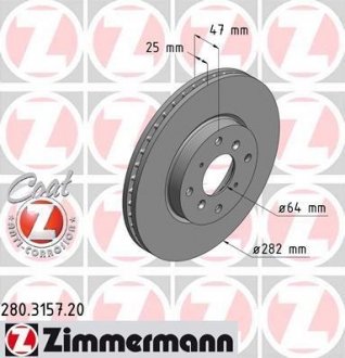 Тормозной диск ZIMMERMANN 280.3157.20 (фото 1)