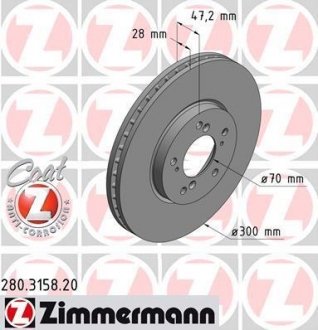 Гальмівний диск ZIMMERMANN 280315820