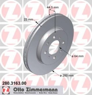 Гальмівний диск ZIMMERMANN 280.3163.00 (фото 1)