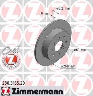 Гальмівний диск ZIMMERMANN 280.3165.20 (фото 1)