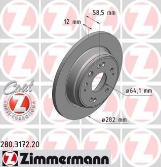 Гальмівний диск ZIMMERMANN 280.3172.20 (фото 1)