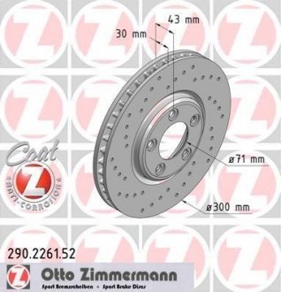 Тормозной диск ZIMMERMANN 290.2261.52 (фото 1)