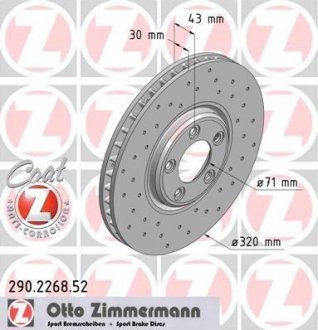 Тормозной диск ZIMMERMANN 290.2268.52