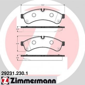 Комплект тормозных колодок, дисковый тормоз ZIMMERMANN 29231.230.1 (фото 1)